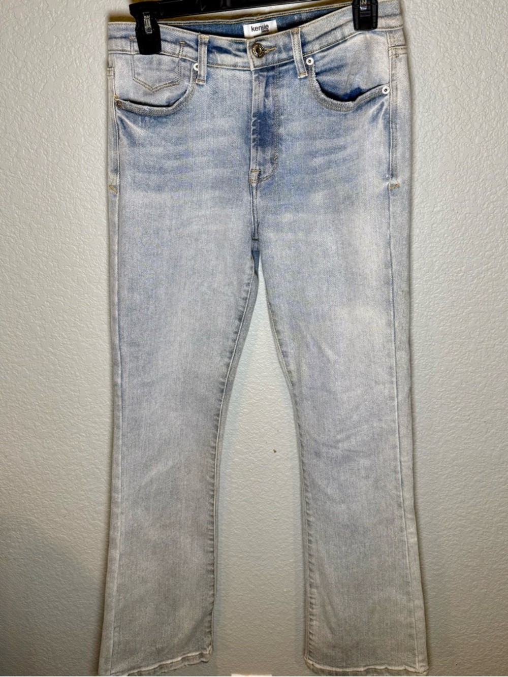 Kensie Light Wash Bootcut Jeans in Pale Blue Denim